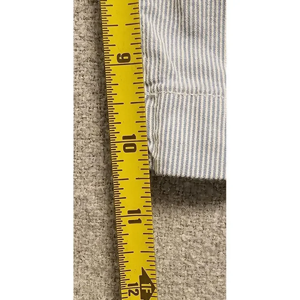 Paper Denim Co Seersucker Chino Shorts Cotton White Blue Striped‎ 37* (*Tag 36)
